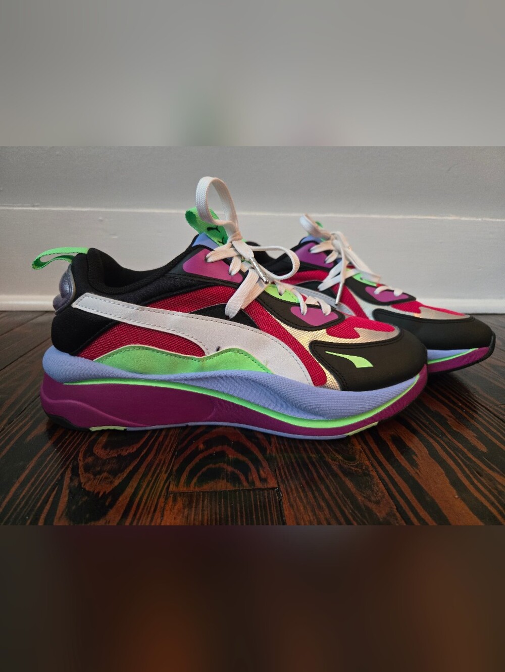 PUMA RS-Curve Berry Glitch Multicolor Platform Running Sneakers Shoes Women's 10 - Picture 2 of 10